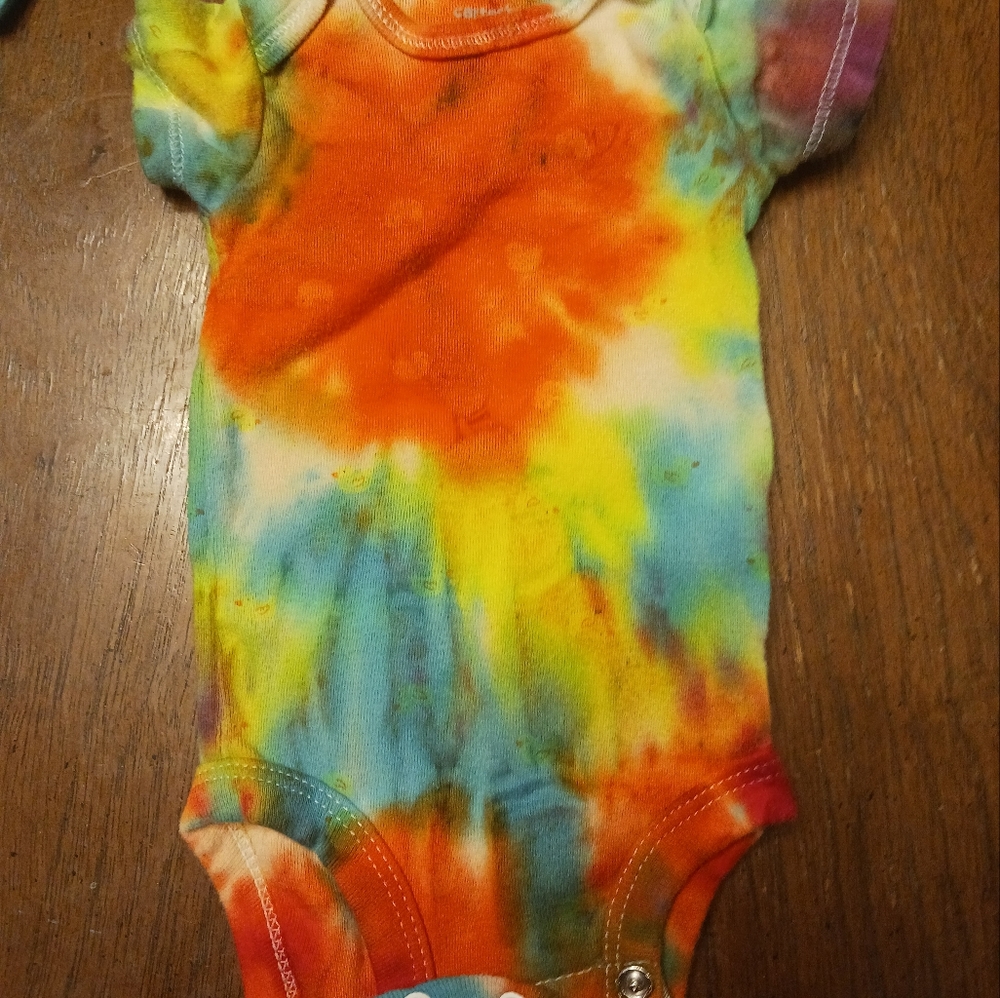 Hand tie-dyed 0-3 month 100% cotton onesie